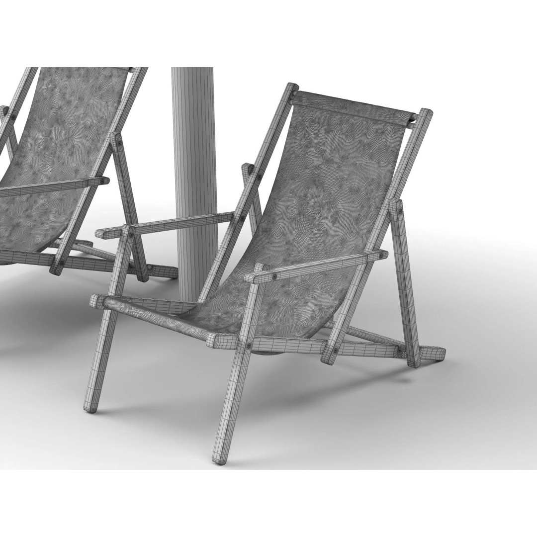 Thatch Umbrellas 3D Model – Low Poly Beach Asset Collection, FBX, OBJ - View 33