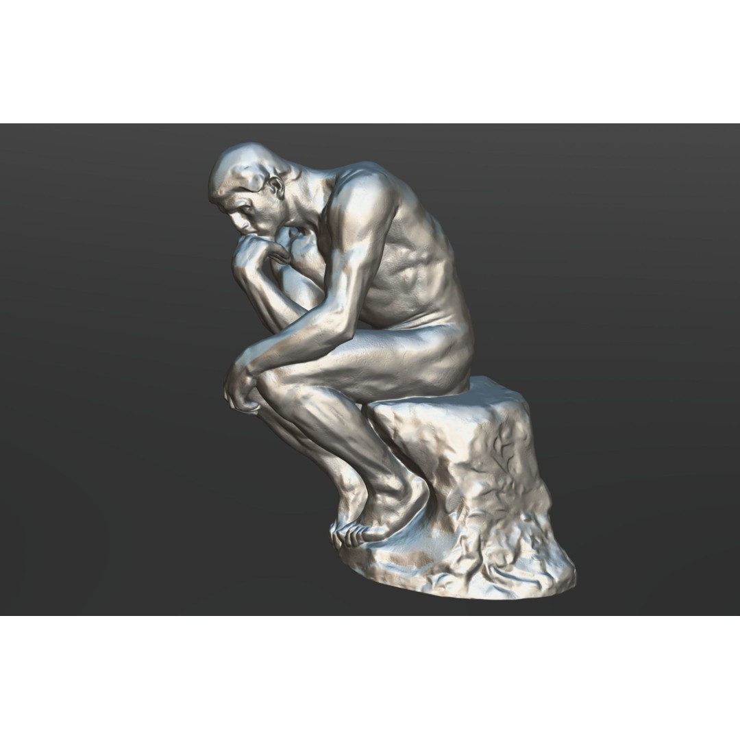 The Thinker 3D Model – Low Poly Sculpture, FBX, PBR Textures