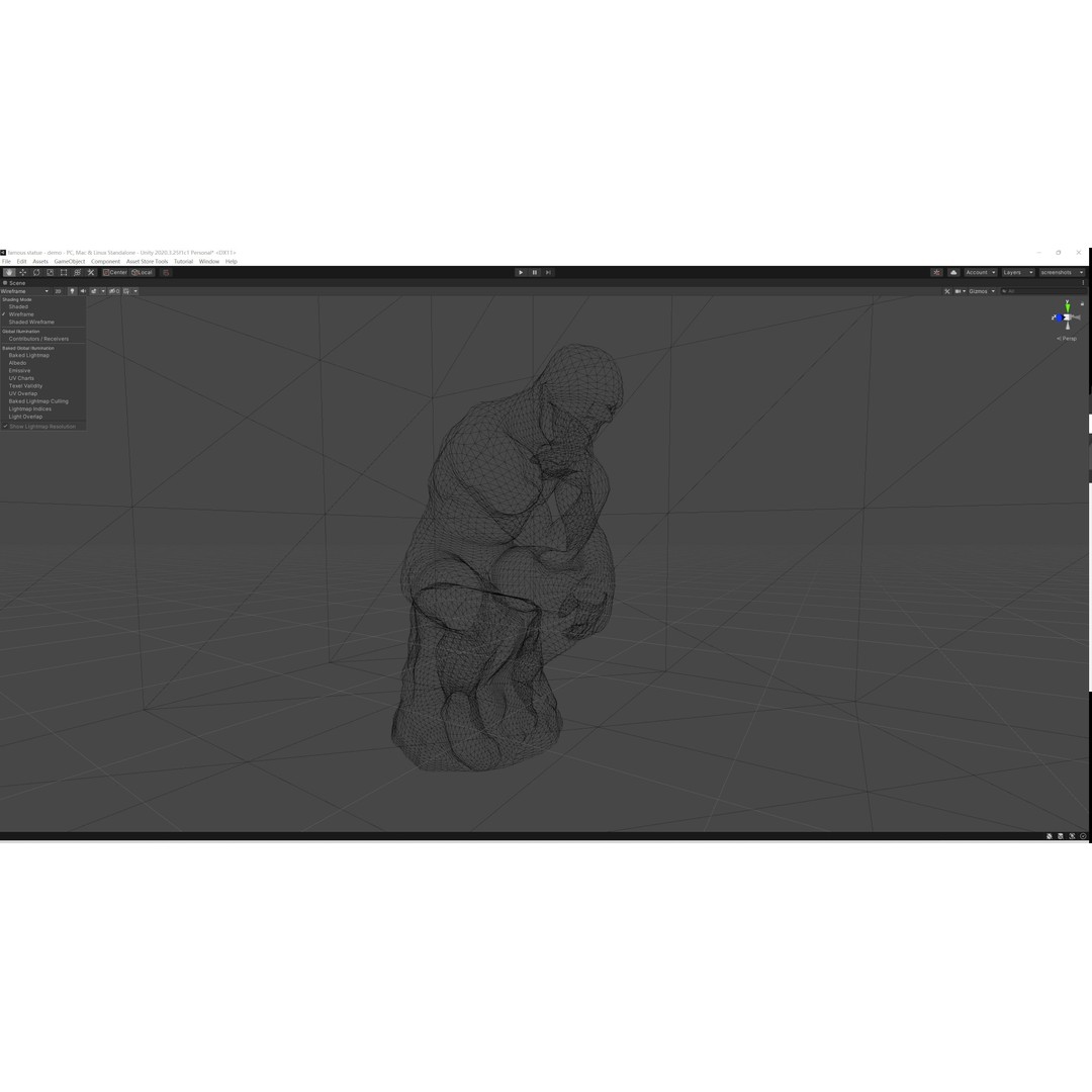 The Thinker 3D Model – Low Poly Sculpture, FBX, PBR Textures - View 9