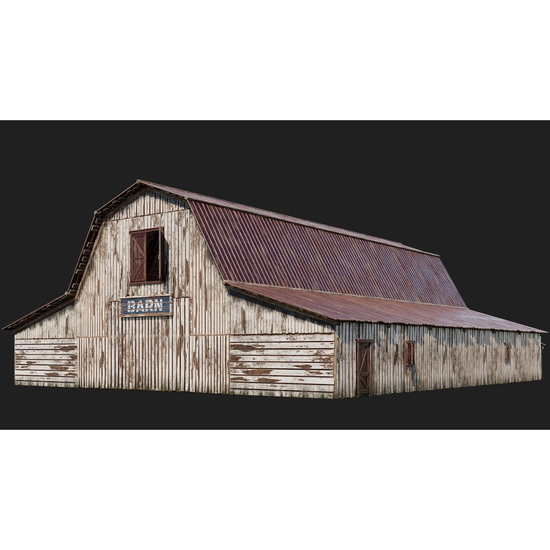 Farm Buildings 3D Model – Low Poly Game Ready PBR Asset, FBX, OBJ - View 18