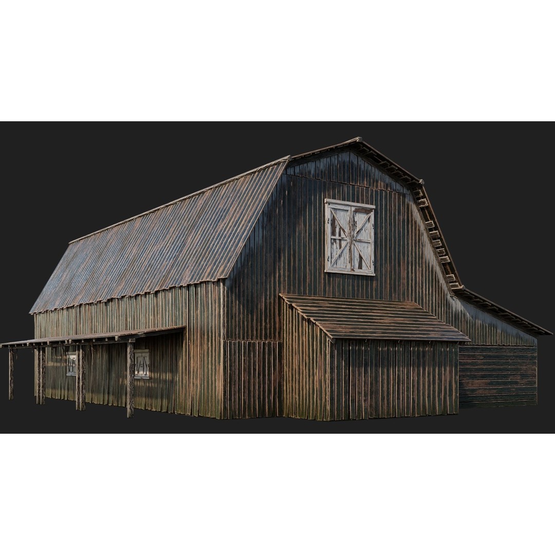 Farm Buildings 3D Model – Low Poly Game Ready PBR Asset, FBX, OBJ - View 26