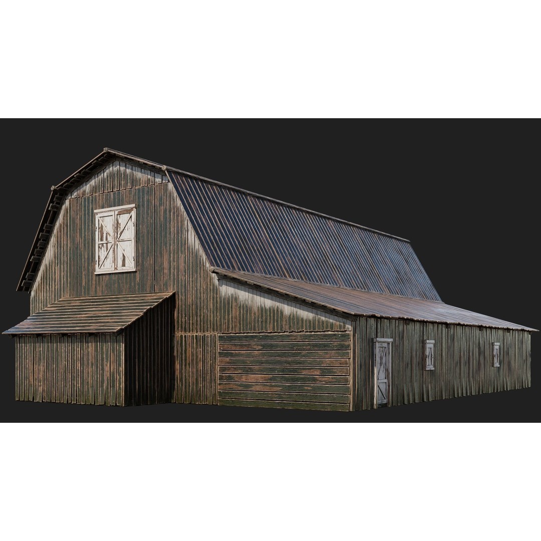 Farm Buildings 3D Model – Low Poly Game Ready PBR Asset, FBX, OBJ - View 27