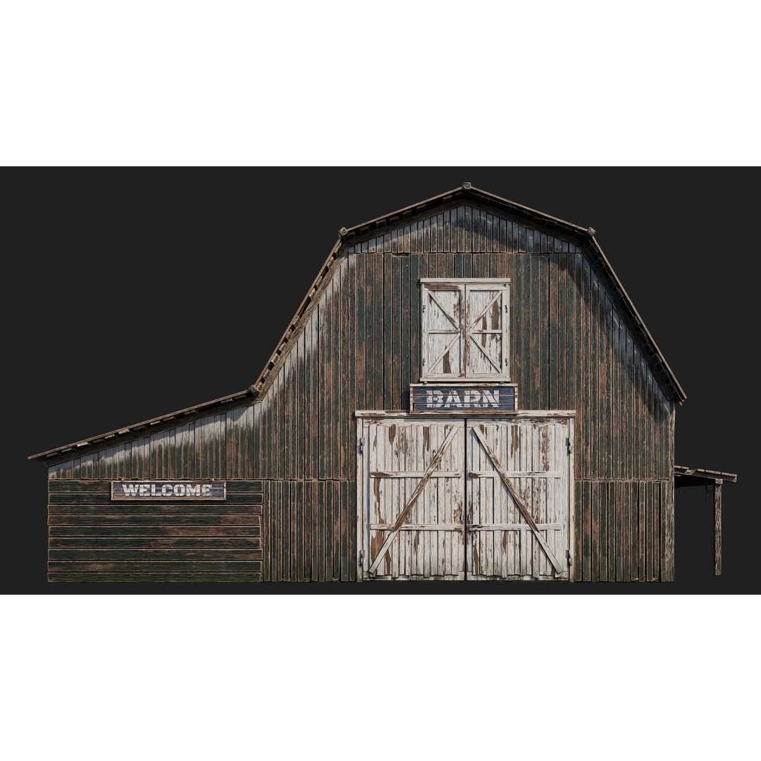 Farm Buildings 3D Model – Low Poly Game Ready PBR Asset, FBX, OBJ - View 29