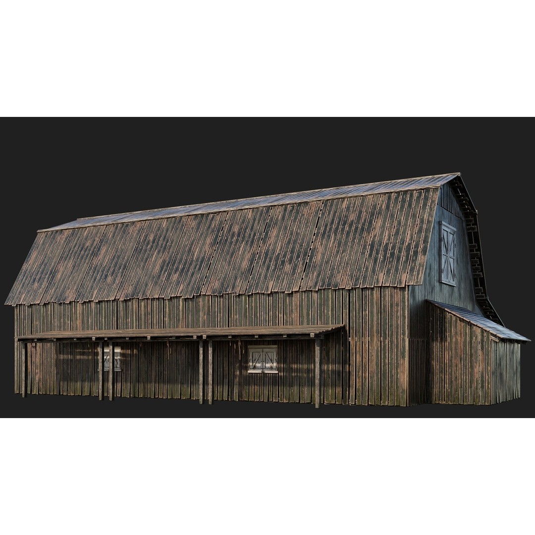 Farm Buildings 3D Model – Low Poly Game Ready PBR Asset, FBX, OBJ - View 30