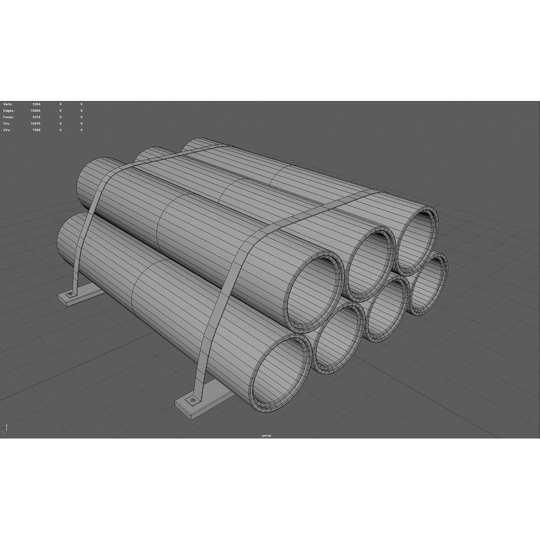 Hormigon Tubes 3D Model – Low Poly Industrial Asset, PBR Textures - View 10
