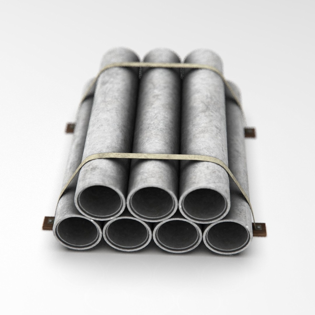 Hormigon Tubes 3D Model – Low Poly Industrial Asset, PBR Textures - View 11