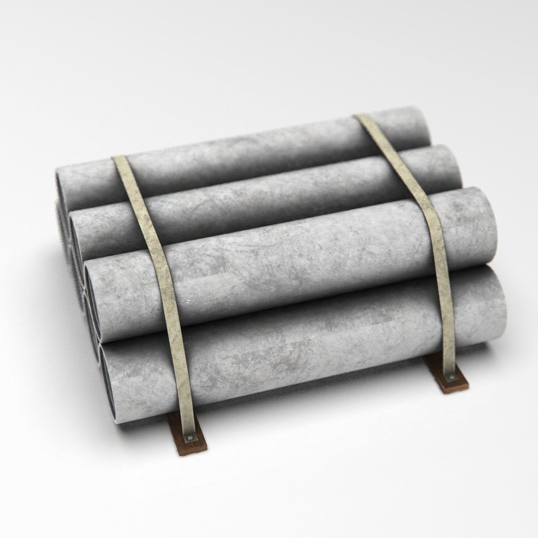 Hormigon Tubes 3D Model – Low Poly Industrial Asset, PBR Textures - View 12