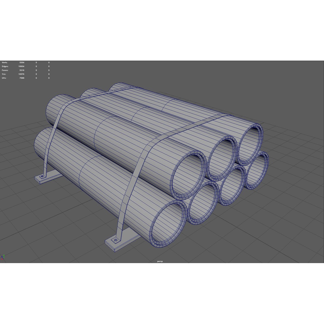 Hormigon Tubes 3D Model – Low Poly Industrial Asset, PBR Textures - View 5