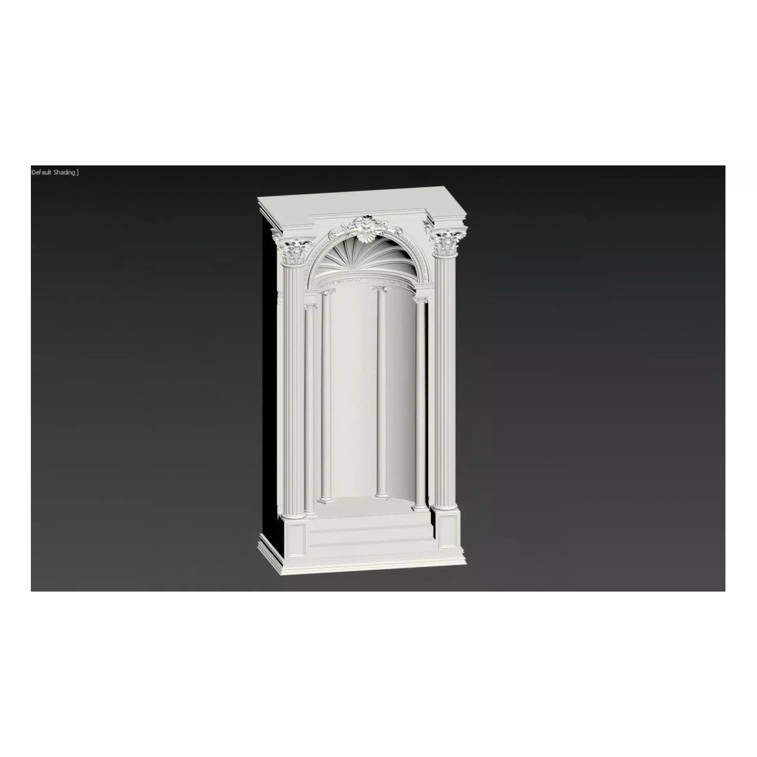 European Archway 3D Model – Decorative Backdrop, FBX & PBR Textures - View 5