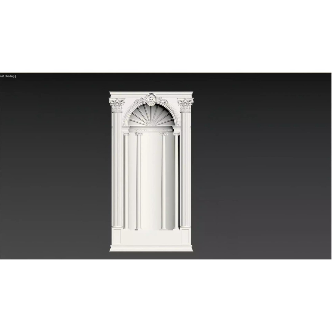 European Archway 3D Model – Decorative Backdrop, FBX & PBR Textures - View 6