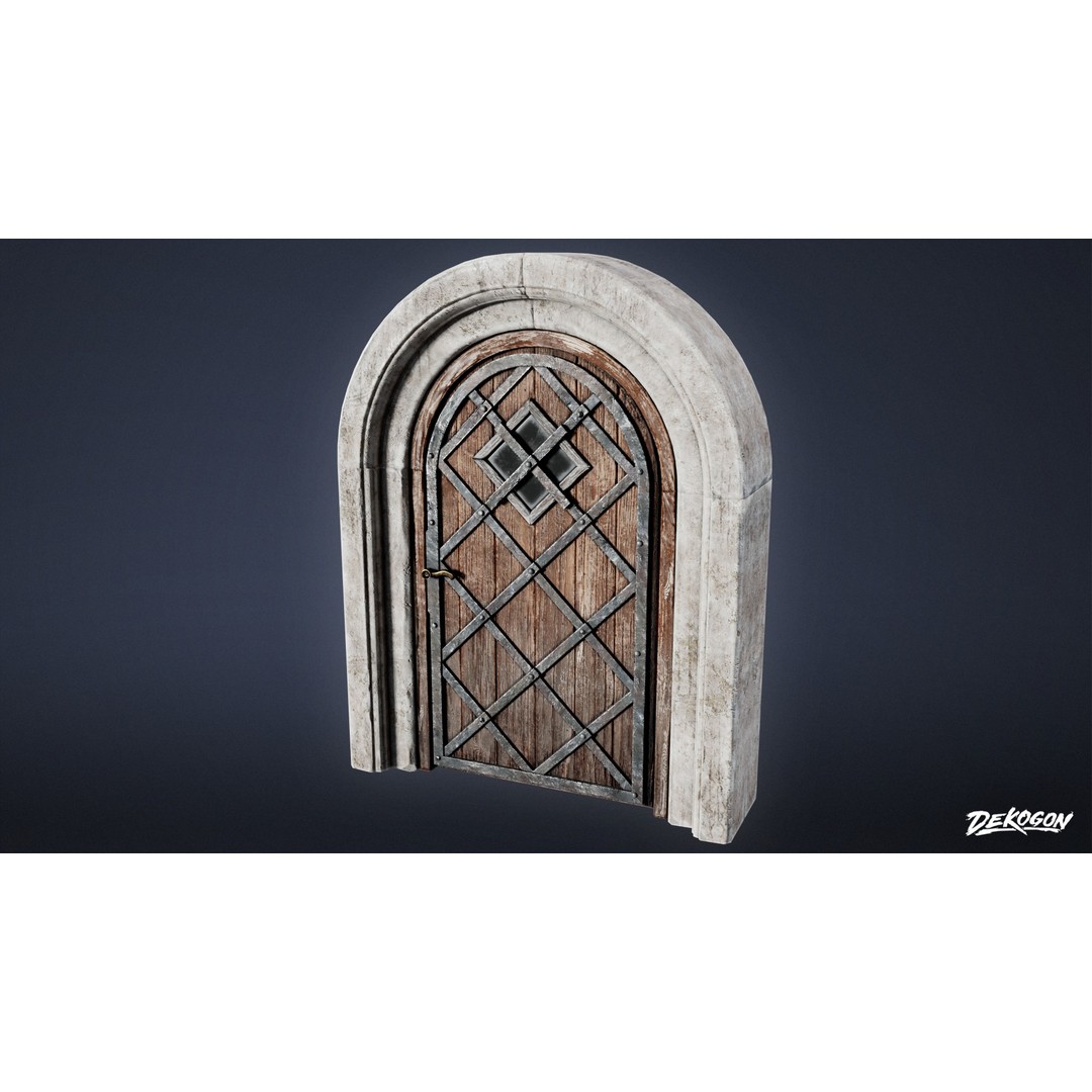 Medieval Door 3D Model – Low Poly Game Asset, FBX Format