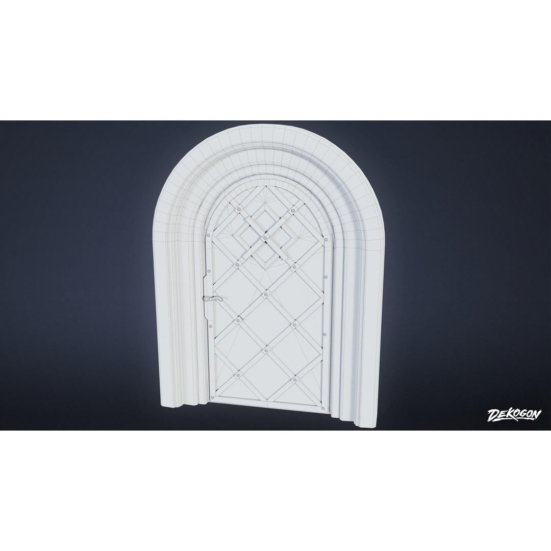 Medieval Door 3D Model – Low Poly Game Asset, FBX Format - View 10