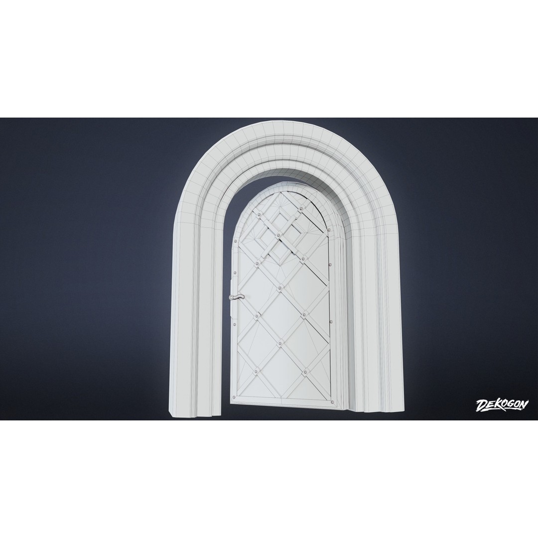Medieval Door 3D Model – Low Poly Game Asset, FBX Format - View 8