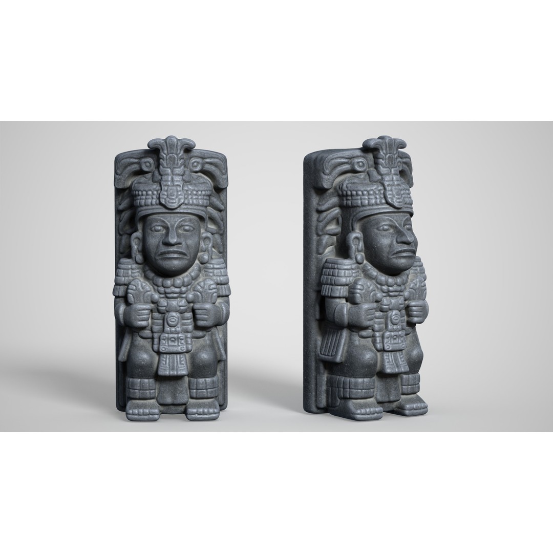 Mayan Statues 3D Model – Low Poly Game Asset, FBX & OBJ Formats - View 11