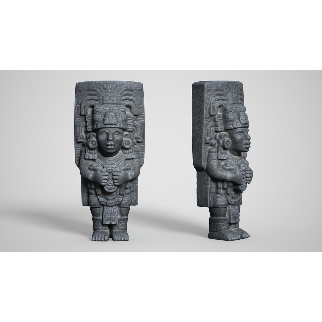 Mayan Statues 3D Model – Low Poly Game Asset, FBX & OBJ Formats - View 5