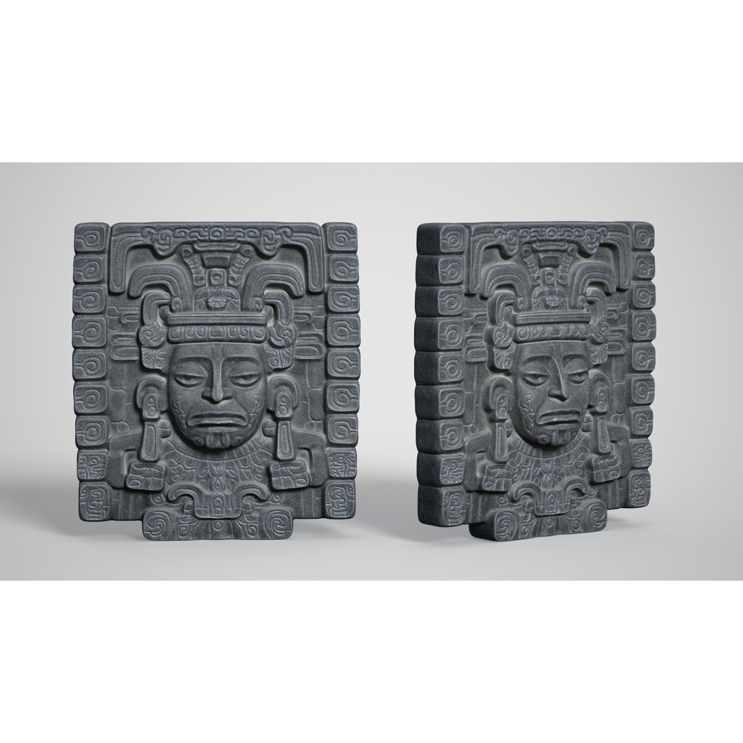 Mayan Statues 3D Model – Low Poly Game Asset, FBX & OBJ Formats - View 7