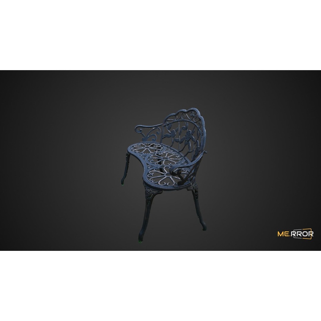 Steel Chair 3D Model – Modern Furniture Asset, FBX & OBJ Formats - View 10