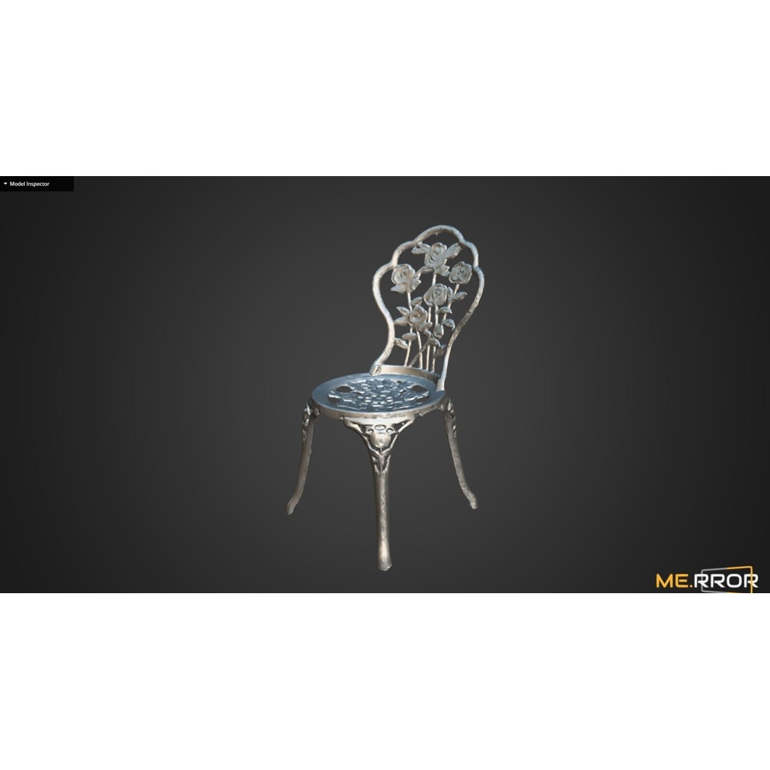Steel Chair 3D Model – Modern Furniture Asset, FBX & OBJ Formats - View 13