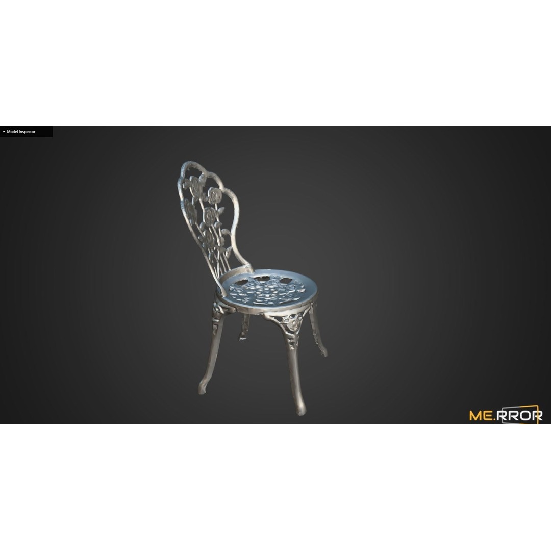 Steel Chair 3D Model – Modern Furniture Asset, FBX & OBJ Formats - View 14