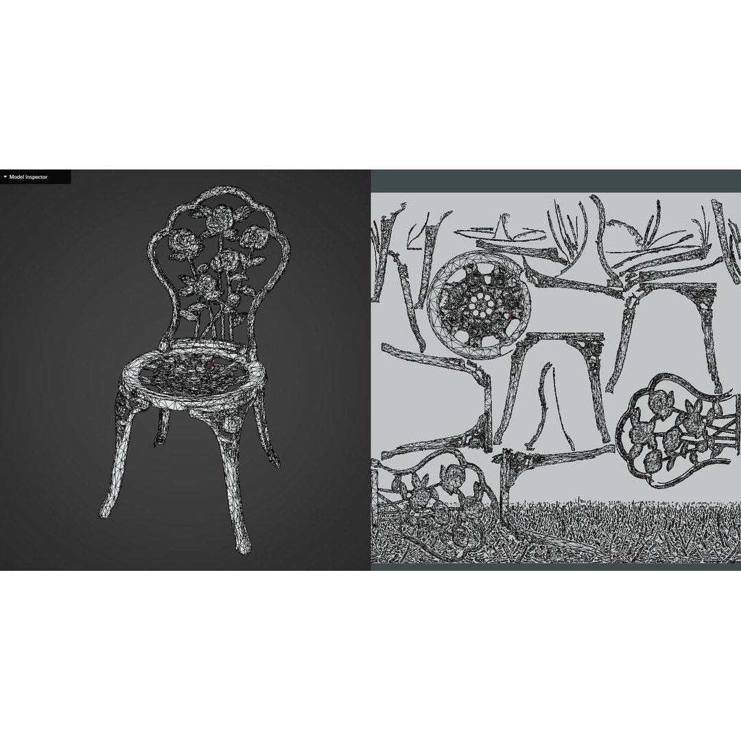 Steel Chair 3D Model – Modern Furniture Asset, FBX & OBJ Formats - View 15