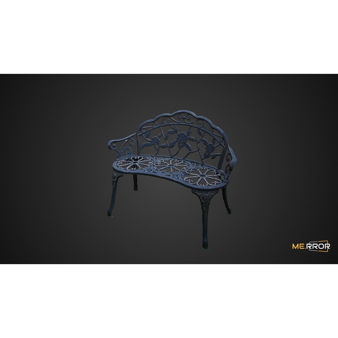 Steel Chair 3D Model – Modern Furniture Asset, FBX & OBJ Formats - View 4