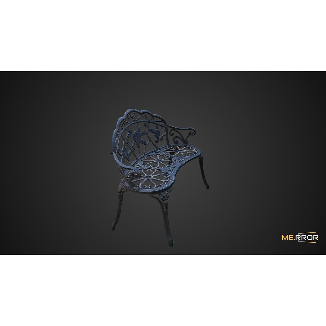 Steel Chair 3D Model – Modern Furniture Asset, FBX & OBJ Formats - View 7