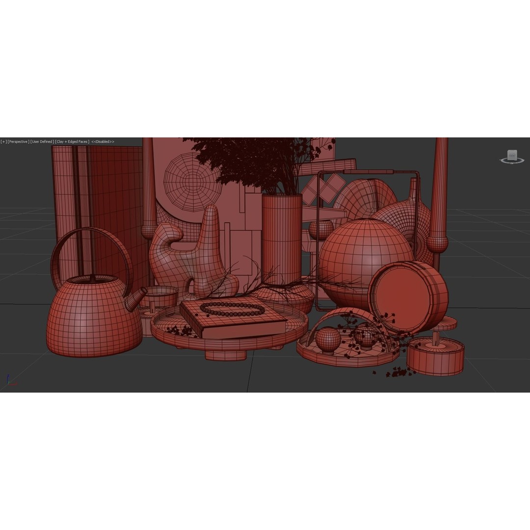 Decor Set 018 3D Model – High-Quality Decorative Asset, OBJ, 3Dmax - View 11