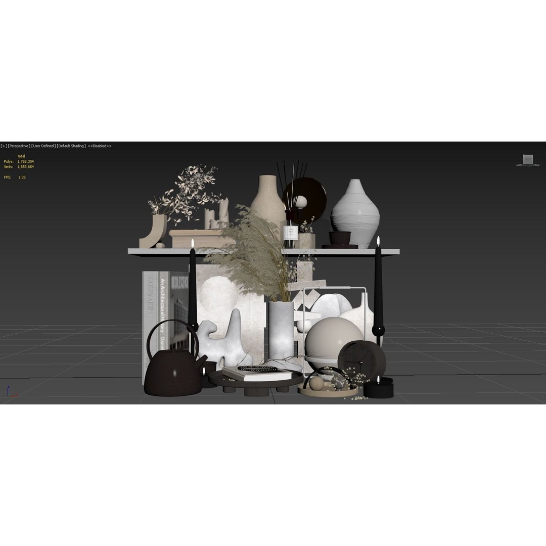 Decor Set 018 3D Model – High-Quality Decorative Asset, OBJ, 3Dmax - View 8