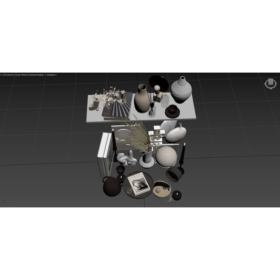 Decor Set 018 3D Model – High-Quality Decorative Asset, OBJ, 3Dmax - View 9