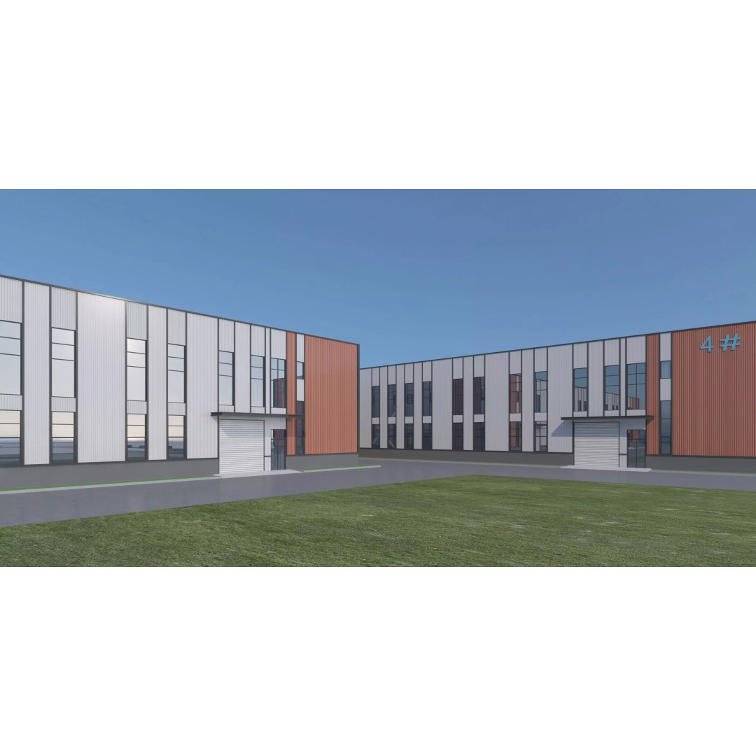 Industrial Building Factory 3D Model – Detailed Game-Ready Asset, FBX, OBJ - View 4