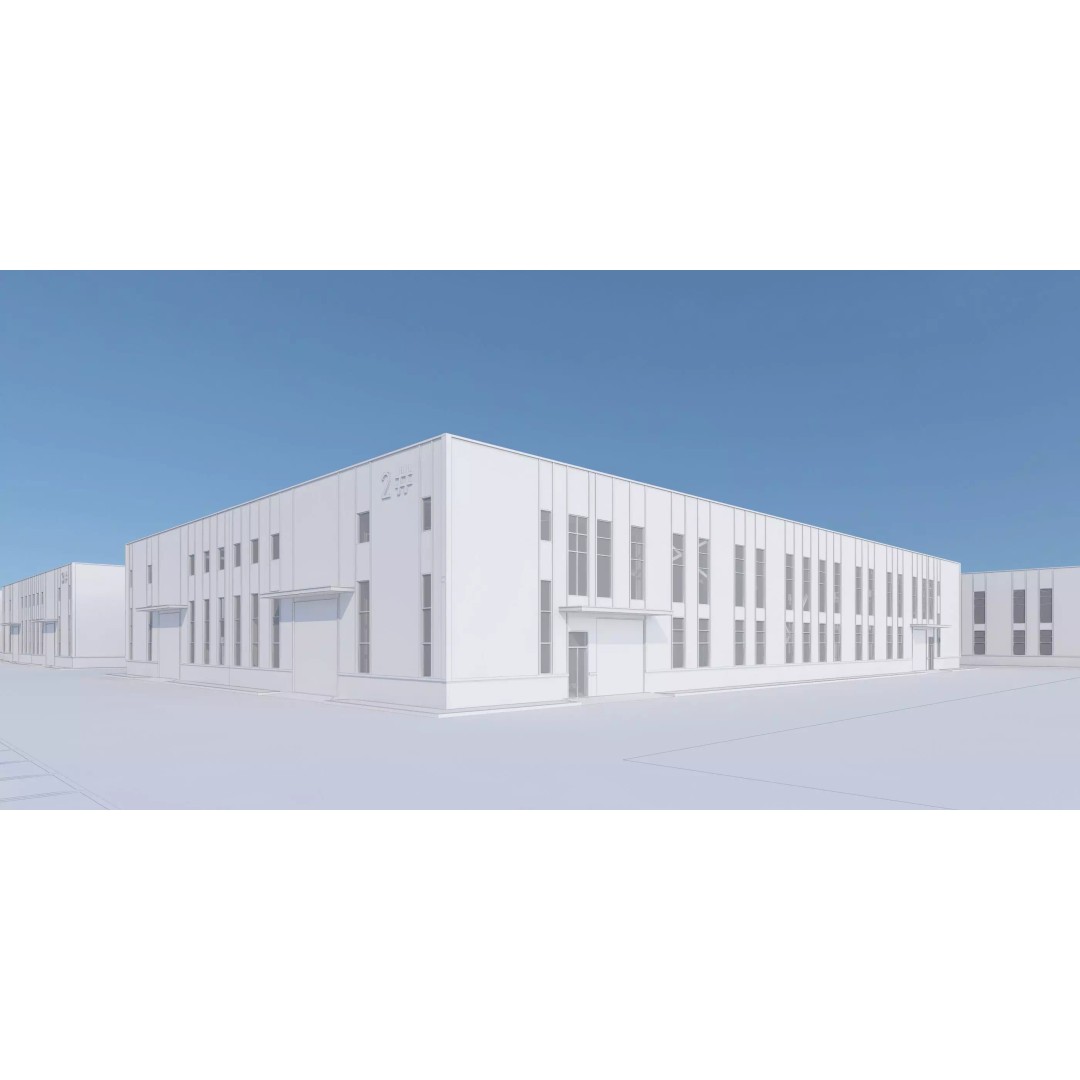 Industrial Building Factory 3D Model – Detailed Game-Ready Asset, FBX, OBJ - View 7