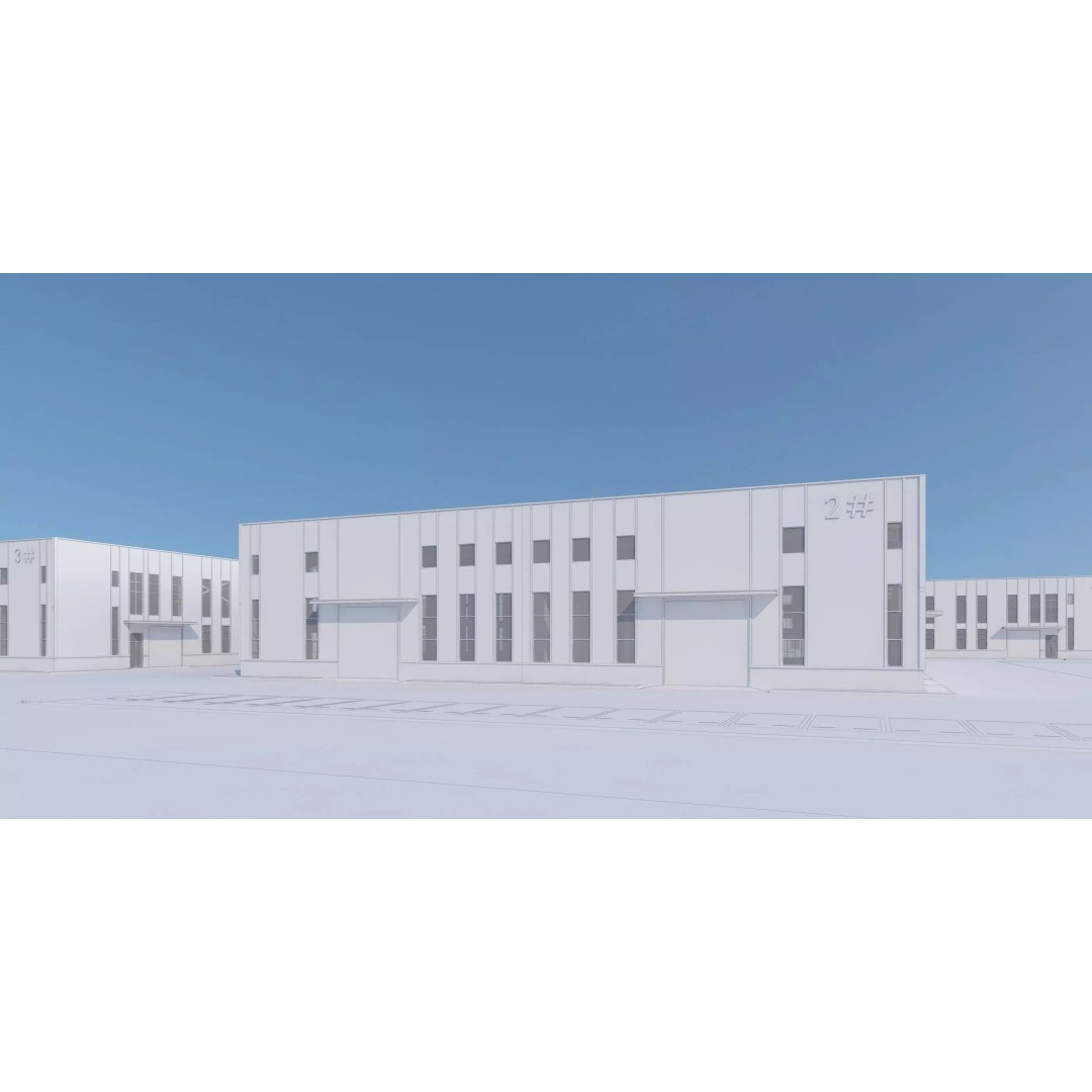 Industrial Building Factory 3D Model – Detailed Game-Ready Asset, FBX, OBJ - View 8