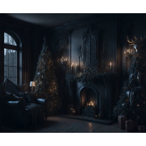 Christmas Interior Scenes 3D Model – Digital Backdrop Textures, FBX