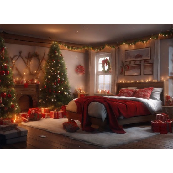 Christmas Interior Scenes 3D Model – Digital Backdrop Textures, FBX - View 11