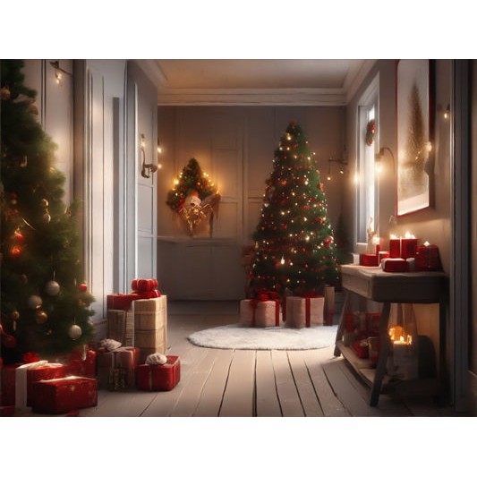 Christmas Interior Scenes 3D Model – Digital Backdrop Textures, FBX - View 13
