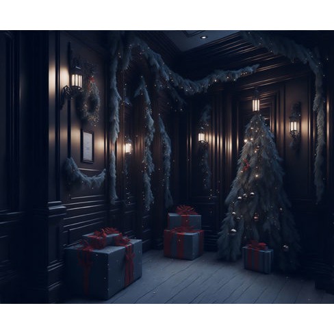 Christmas Interior Scenes 3D Model – Digital Backdrop Textures, FBX - View 18
