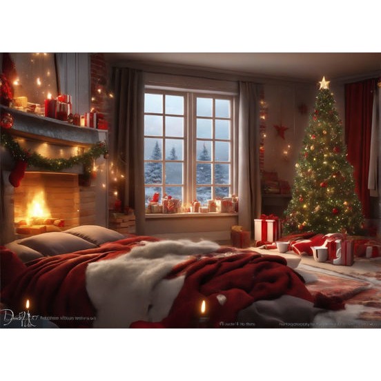 Christmas Interior Scenes 3D Model – Digital Backdrop Textures, FBX - View 19