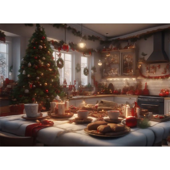 Christmas Interior Scenes 3D Model – Digital Backdrop Textures, FBX - View 21