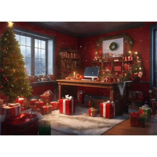Christmas Interior Scenes 3D Model – Digital Backdrop Textures, FBX - View 22