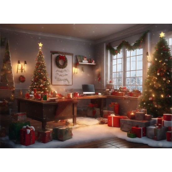 Christmas Interior Scenes 3D Model – Digital Backdrop Textures, FBX - View 23