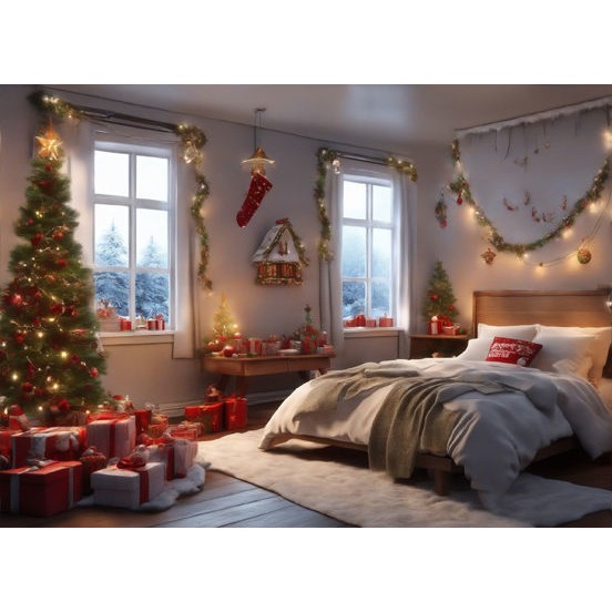 Christmas Interior Scenes 3D Model – Digital Backdrop Textures, FBX - View 25