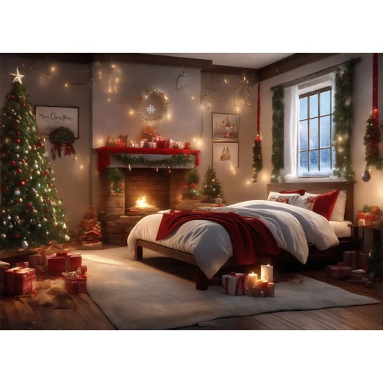 Christmas Interior Scenes 3D Model – Digital Backdrop Textures, FBX - View 26