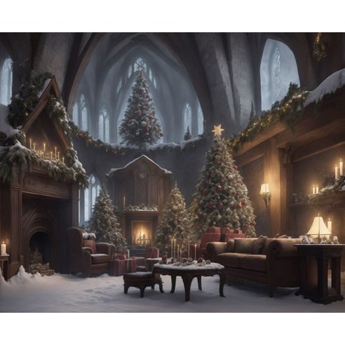 Christmas Interior Scenes 3D Model – Digital Backdrop Textures, FBX - View 28
