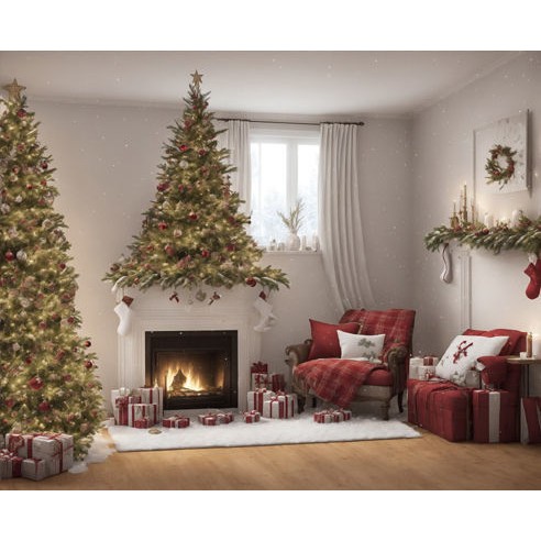 Christmas Interior Scenes 3D Model – Digital Backdrop Textures, FBX - View 6