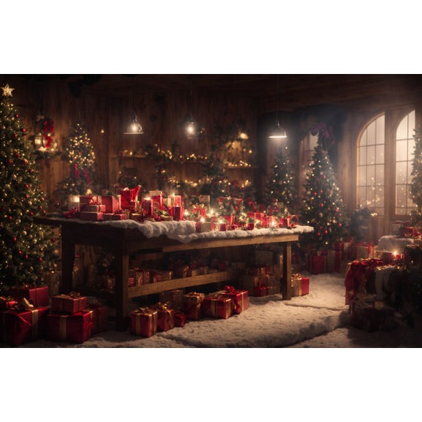 Christmas Interior Scenes 3D Model – Digital Backdrop Textures, FBX - View 8