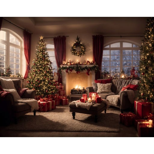 Christmas Interior Scenes 3D Model – Digital Backdrop Textures, FBX - View 9
