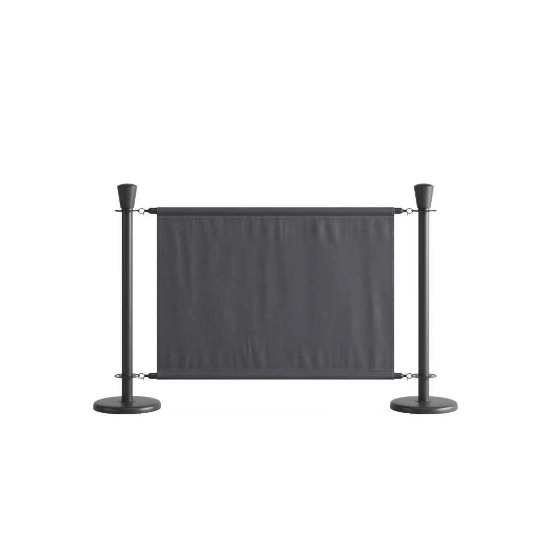 Cafe Barrier Modular Set 3D Model – PBR Outdoor Furniture, FBX - View 17