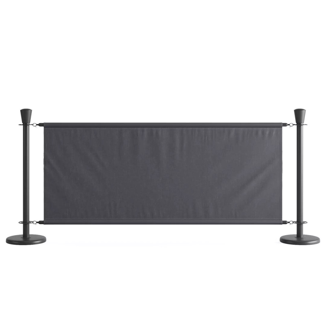 Cafe Barrier Modular Set 3D Model – PBR Outdoor Furniture, FBX - View 19