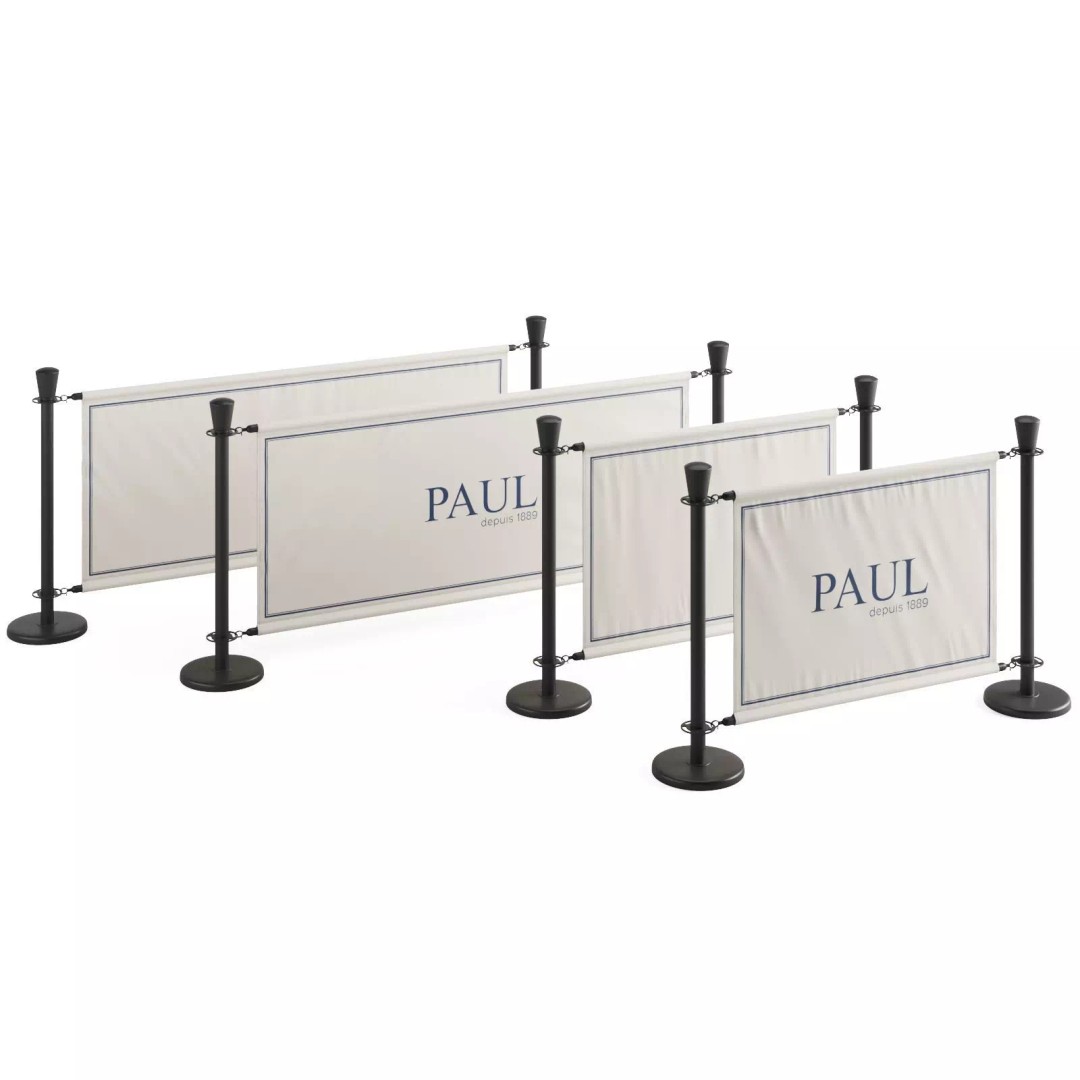 Cafe Barrier Modular Set 3D Model – PBR Outdoor Furniture, FBX - View 25