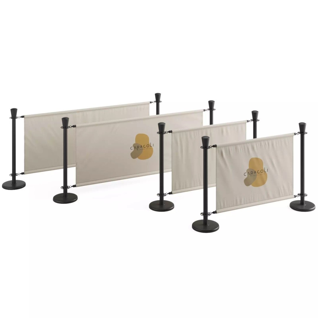 Cafe Barrier Modular Set 3D Model – PBR Outdoor Furniture, FBX - View 26